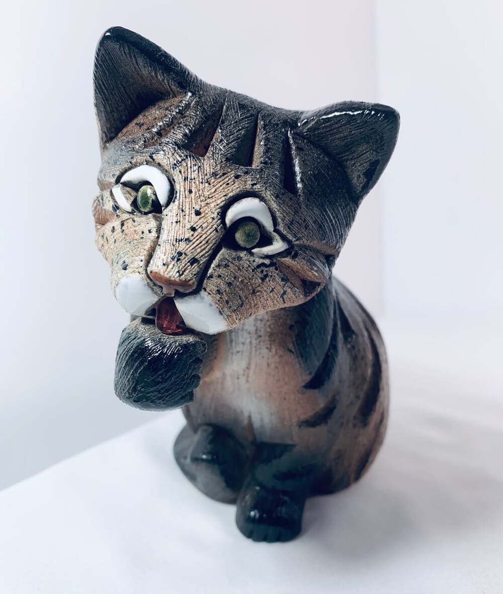 Tabby Cat Figurine Statue